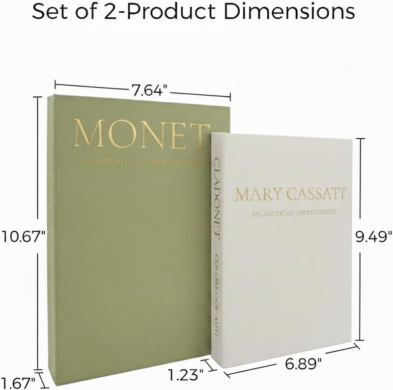Fveuc Premium Linen Faux Book Box Set of 2: Aesthetic Book Safe with Hidden Storage for Living Room Console Table & Bookshelf Decor, Home Organizer, Green & Beige, Tallest 10.67in - Image 5